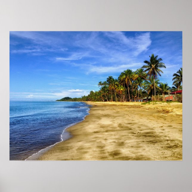 Fiji Beach Sand och Himlar Poster (Framsidan)