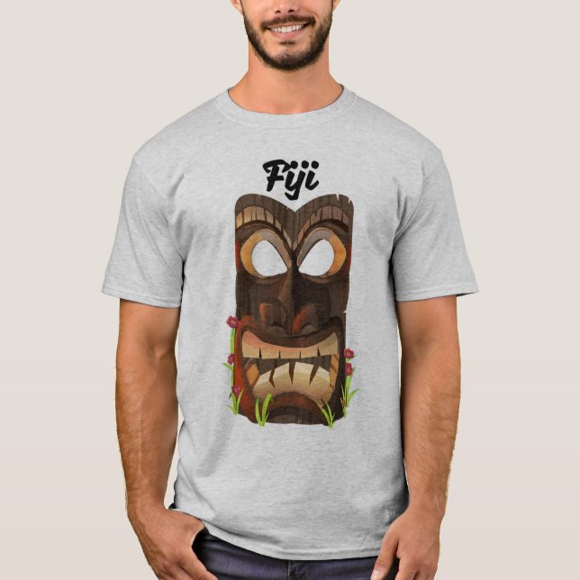 Fiji carved mask tee shirt (Framsida)