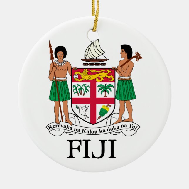 FIJI - emblem / flagga / jacka av arm / symbol Julgransprydnad Keramik (Framsidan)