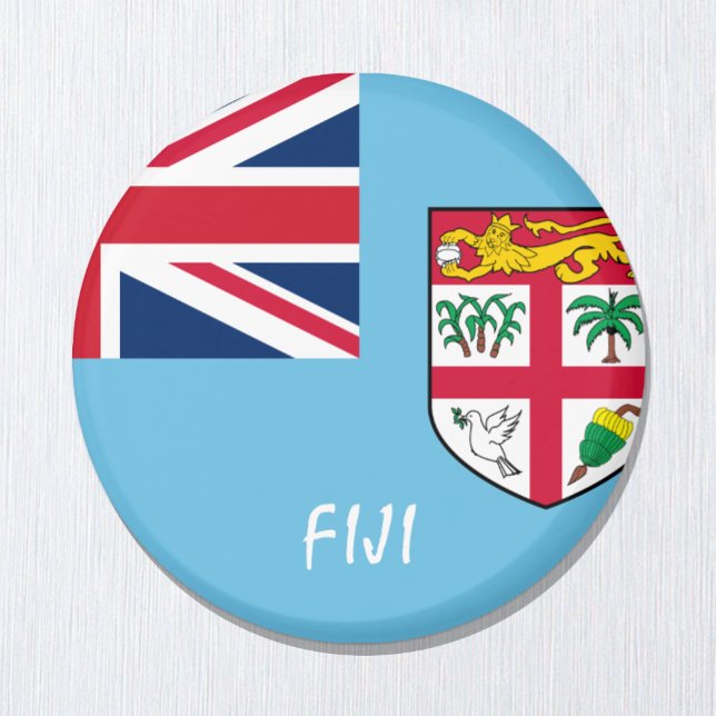 Fiji, Fijian flagga & Oceanien - resa/sportfantast Magnet (Skapare uppladdad)