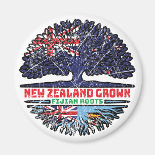 Fiji Fijian New Zealander New Zealand Träd Roots Magnet