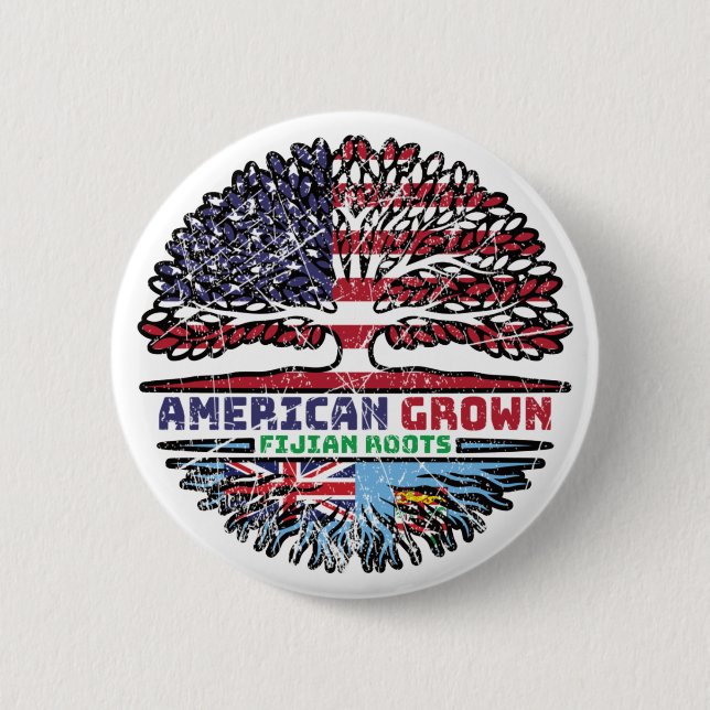 Fiji Fijian US US United Stater Träd Knapp (Framsida)