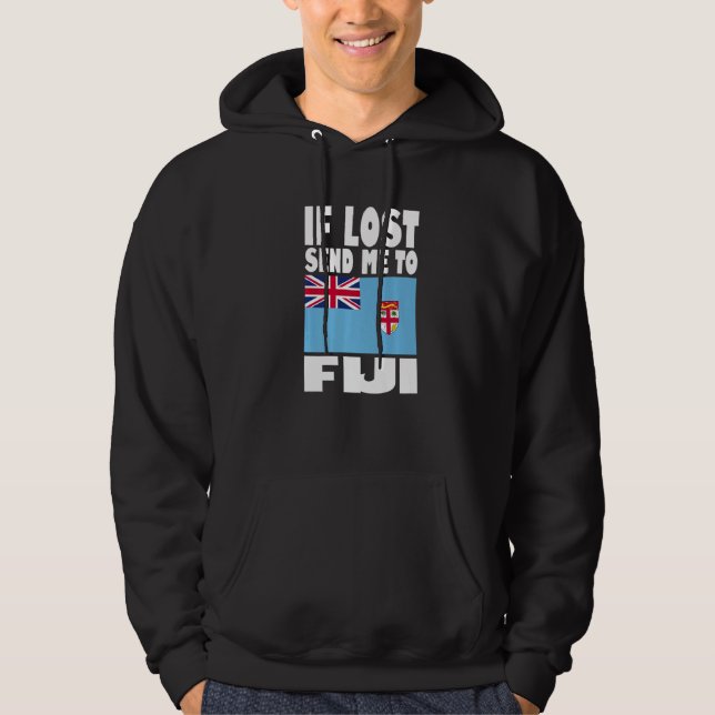 Fiji Flag Design  If lost send me to Fiji Premium Hoodie (Framsida)