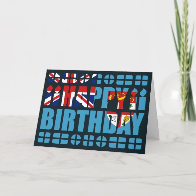 Fiji Flagga Birthday Card Kort (Framsida)