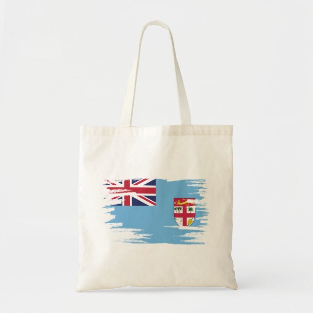 Fiji Flagga Brush Art Tygkasse (Framsidan)