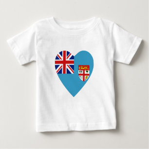Fiji Flagga Heart T-Shirt
