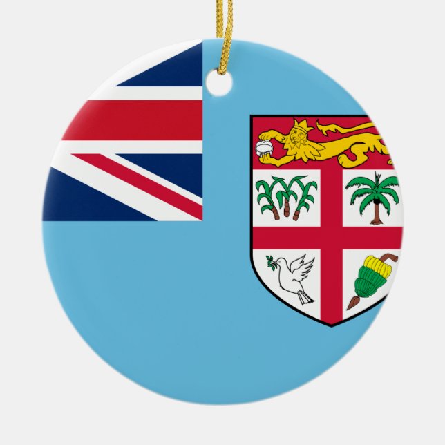 Fiji Flagga Julgransprydnad Keramik (Framsidan)