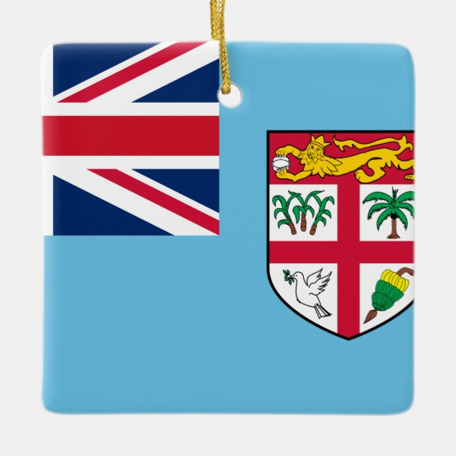 Fiji Flagga Julgransprydnad Keramik (Framsida)