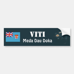Fiji Flagga + Kart Dekal