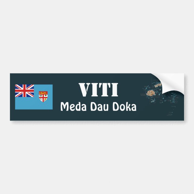 Fiji Flagga + Kart Dekal (Framsidan)