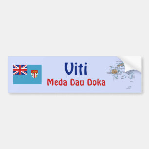 Fiji Flagga + Kart Dekal