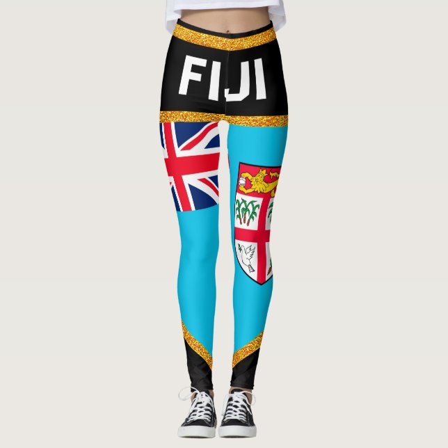 Fiji Flagga Leggings (Framsida)