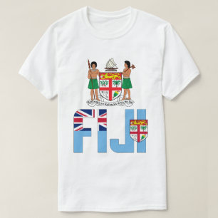 Fiji Flagga och Jacka av Arm Patriotic T Shirt