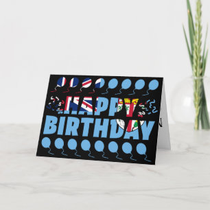Fiji Flagga Patriotic Birthday Kort