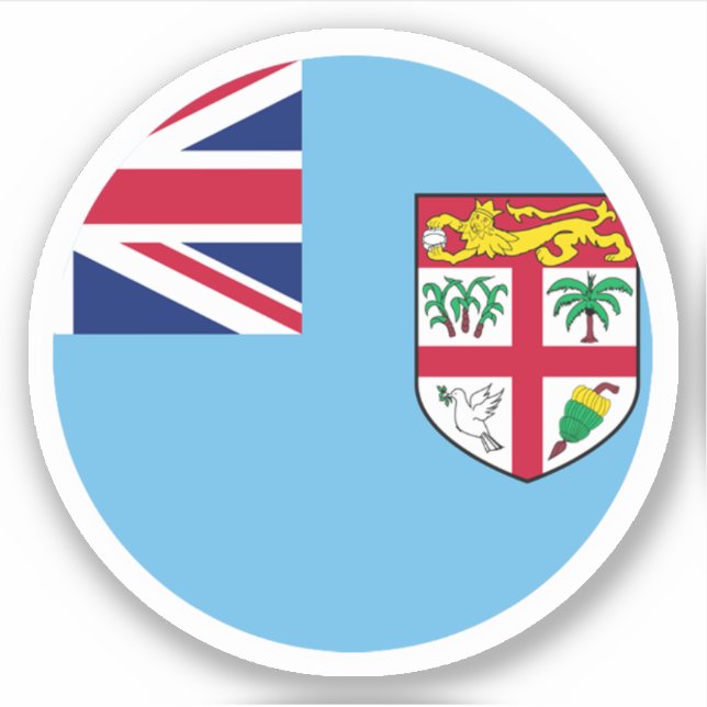 Fiji Flagga Round Sticker Klistermärken (Framsida)