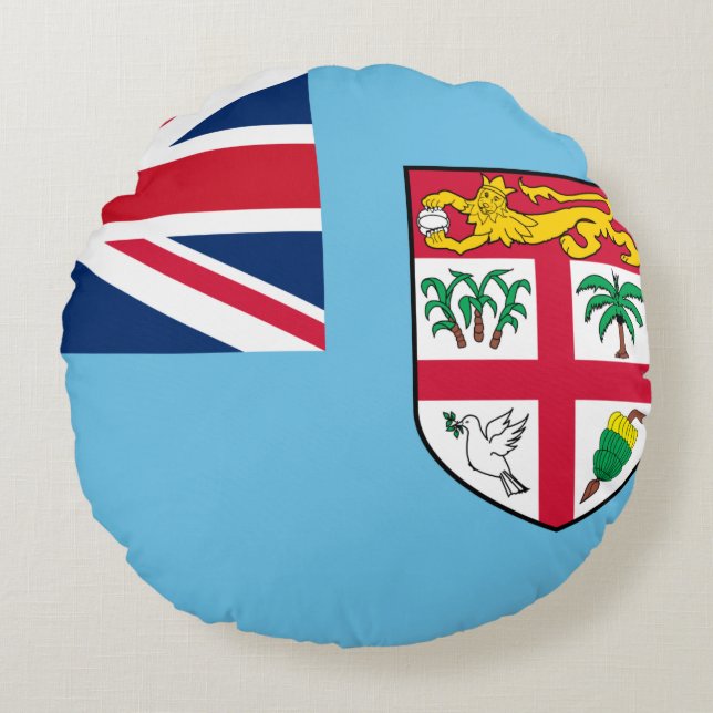 Fiji Flagga Rund Kudde (Framsidan)