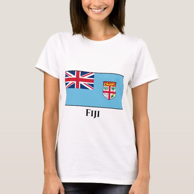Fiji Flagga T Shirt (Framsida)