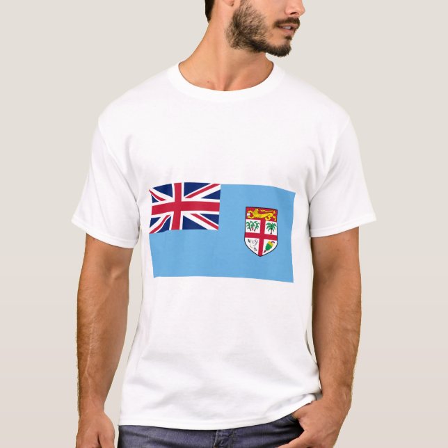 Fiji Flagga T Shirt (Framsida)