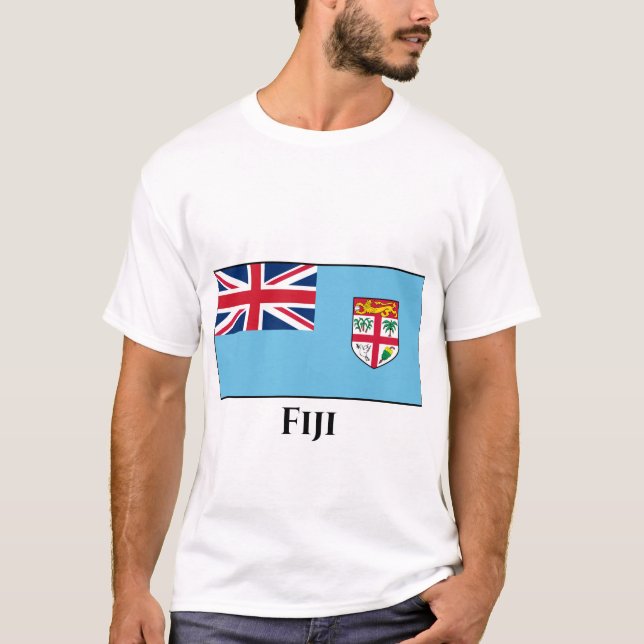 Fiji Flagga T Shirt (Framsida)