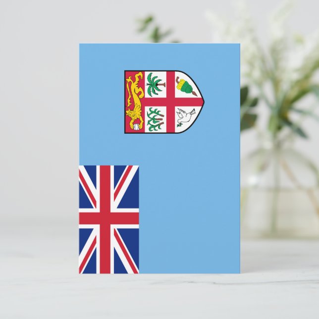 Fiji flagga tack kort (Stående Fram)