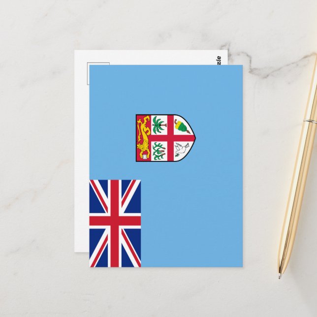 Fiji flagga vykort (Fram/Back In Situ)