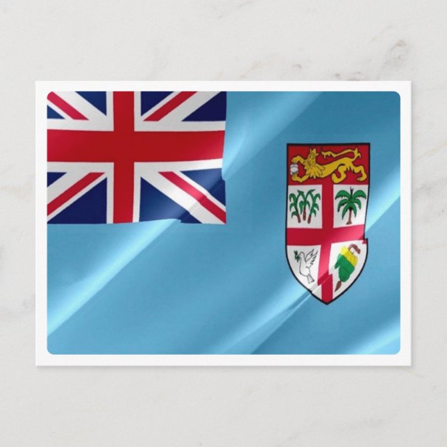 Fiji - Flagga Wave - Vykort (Framsida)