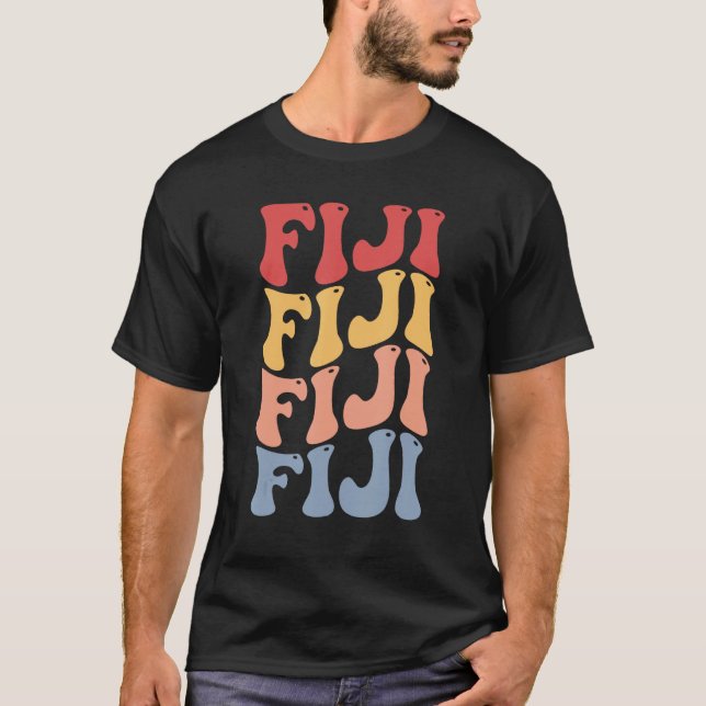 Fiji Groovy Retro Fijian T Shirt (Framsida)
