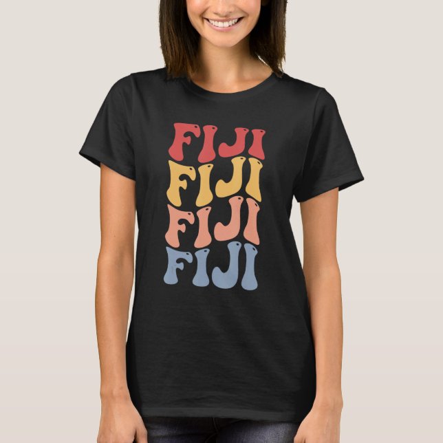 Fiji Groovy Retro Fijian T Shirt (Framsida)