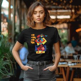 Fiji Island Kvinna Frukt Korg Resa T Shirt