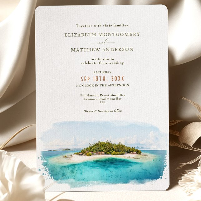 Fiji Island Melanesia Destination Wedding Inbjudningar (Skapare uppladdad)