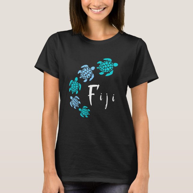 Fiji Islands Blue Turtle Fiji T Shirt (Framsida)