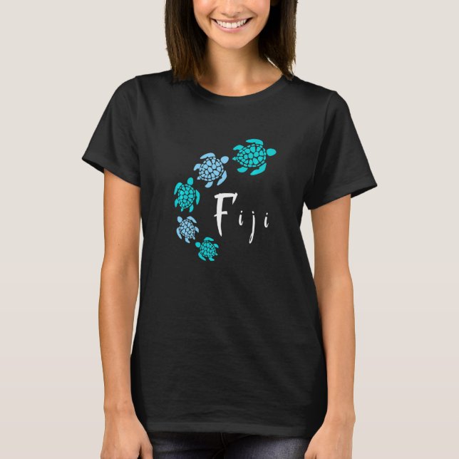 Fiji Islands Blue Turtle Fiji T Shirt (Framsida)