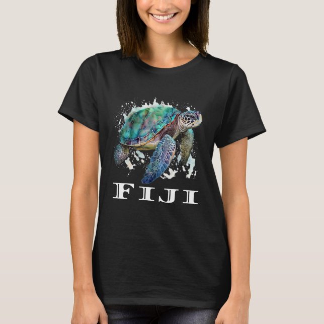 Fiji Islands Sea Turtle Fiji T Shirt (Framsida)