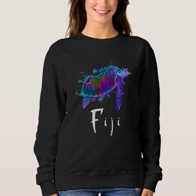 Fiji Islands Watercolor Turtle Fiji Souvenir T Shirt (Framsida)