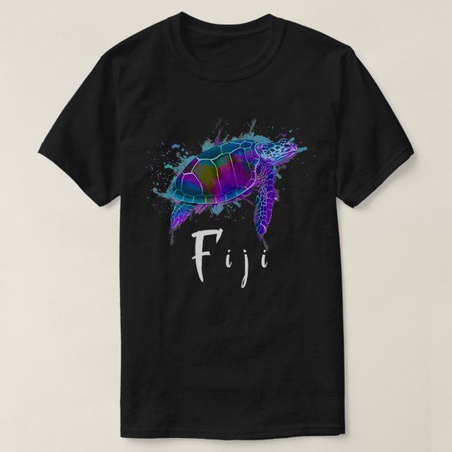Fiji Islands Watercolor Turtle Fiji Souvenir T Shirt (Design framsida)