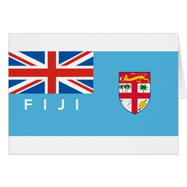 Fiji land flagga text namn hälsningskort (Framsidan Horizontal)