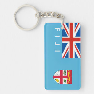 Fiji land flagga text namn nyckelring