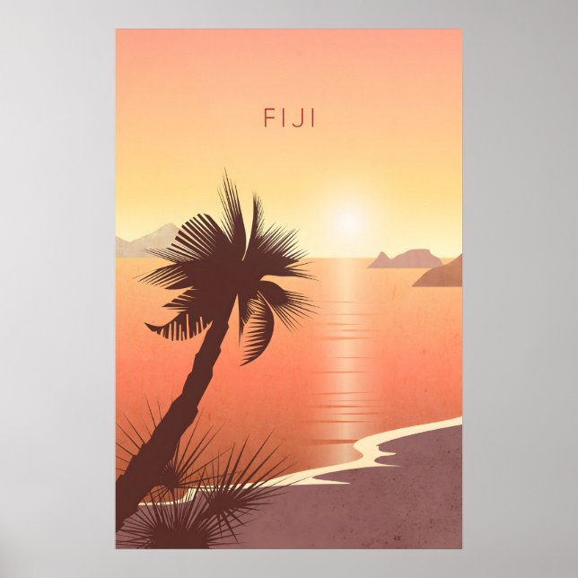 Fiji Minimalistisk Resaaffisch Poster (Framsidan)