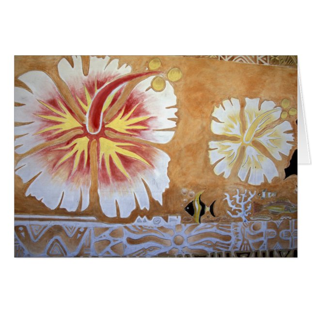 Fiji, mural konst. hälsningskort (Framsidan Horizontal)