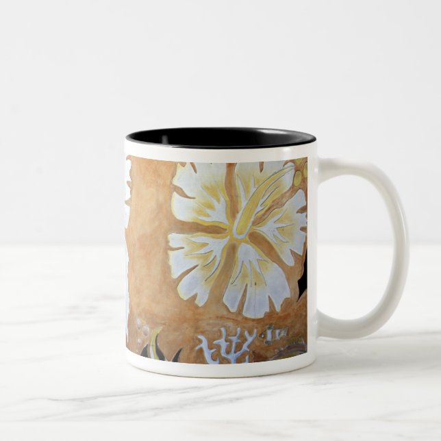 Fiji, muralkonst. Två-Tonad mugg (Höger)