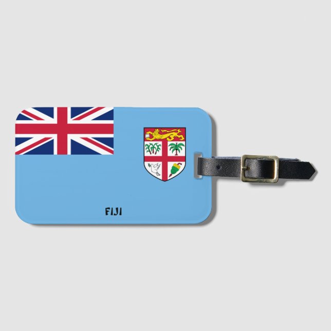 Fiji National Flagga Patriotic Bagagebricka (Framsida horisontal)
