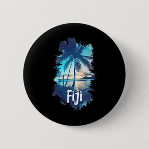Fiji Palmerträd Strand Solnedgång Semester Souveni Knapp