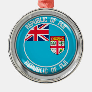 Fiji Round Emblem Julgransprydnad Metall