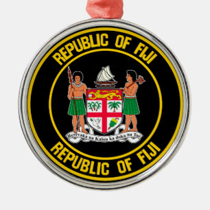 Fiji Round Emblem Julgransprydnad Metall