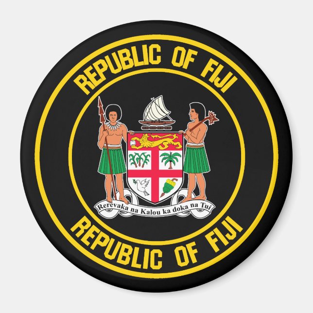 Fiji Round Emblem Magnet (Framsidan)