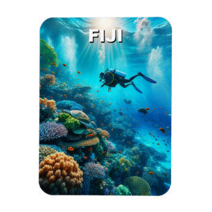 Fiji Scuba Diver Diving Diving Magnet
