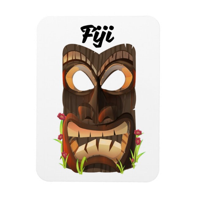 Fiji skulpterad mask magnet (Vertikal)