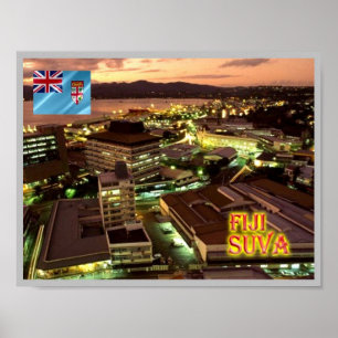 Fiji - Suva på natten - Poster