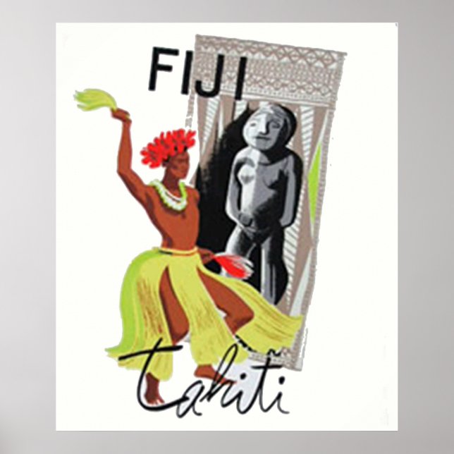Fiji Tahiti Vintage affisch (Framsidan)