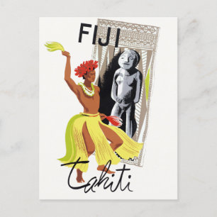 Fiji Tahiti Vintage affisch Vykort